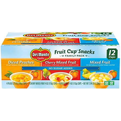 Del Monte No Sugar Added Fruit Cup Variety Pack (Variety Pack ...
