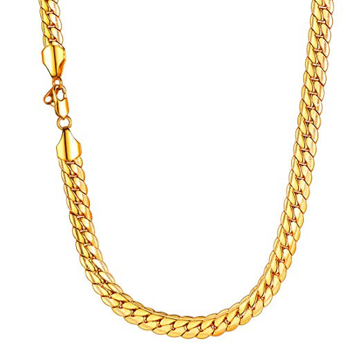 U7 Men Chunky Necklace 18KGP Stamp Hip 