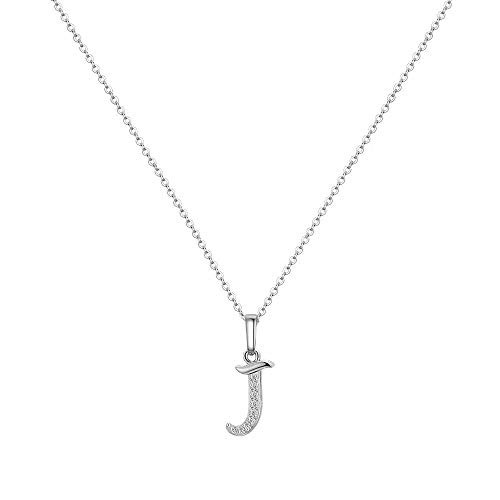 M MOOHAM Cursive J Necklace for Women 