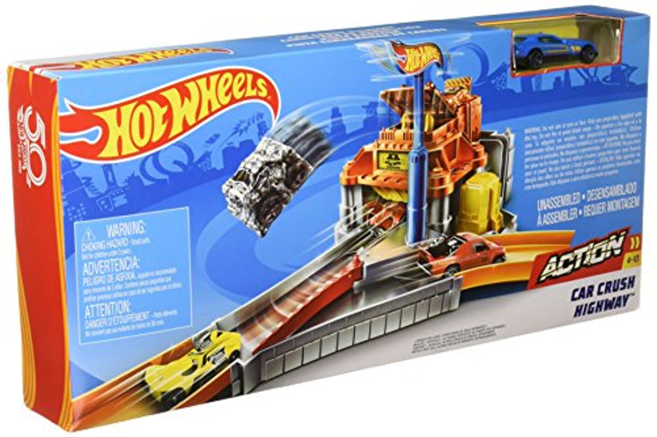 hot wheels track with crane