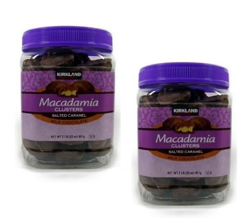 Kirkland Signature Macadamia Clusters Salted Caramel Milk Chocolate JAR