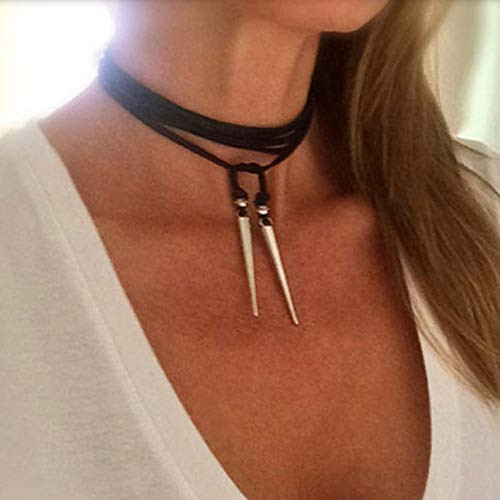 Kercisbeauty Black Suede Choker Long 