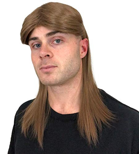 Brown Rocker Mullet Wig Mullet Rocker Wig for Men 80s Mens Rocker Wigs