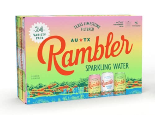 RAMBLER Variety Pack Sparkling Water, Texas Limestone Filtered, 12