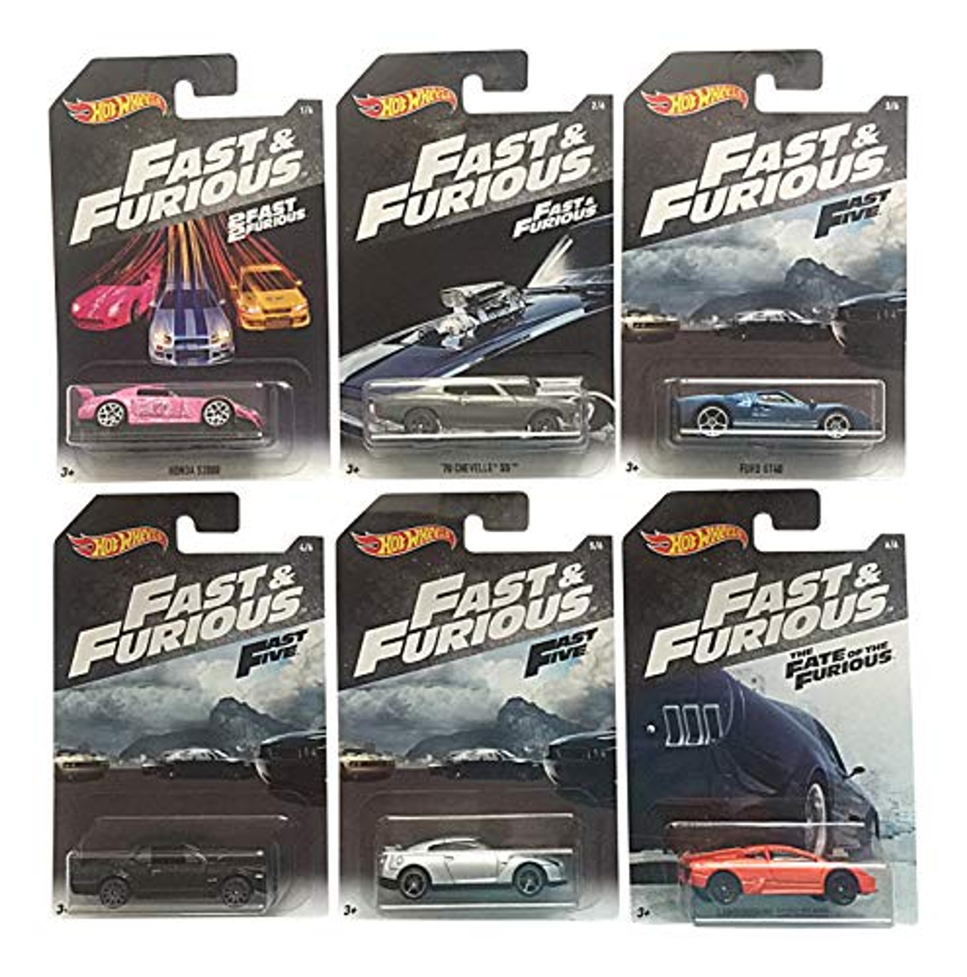 Hot Wheels Fast and Furious 5 Pack Hot Wheels Movie Cars Bundle Hot