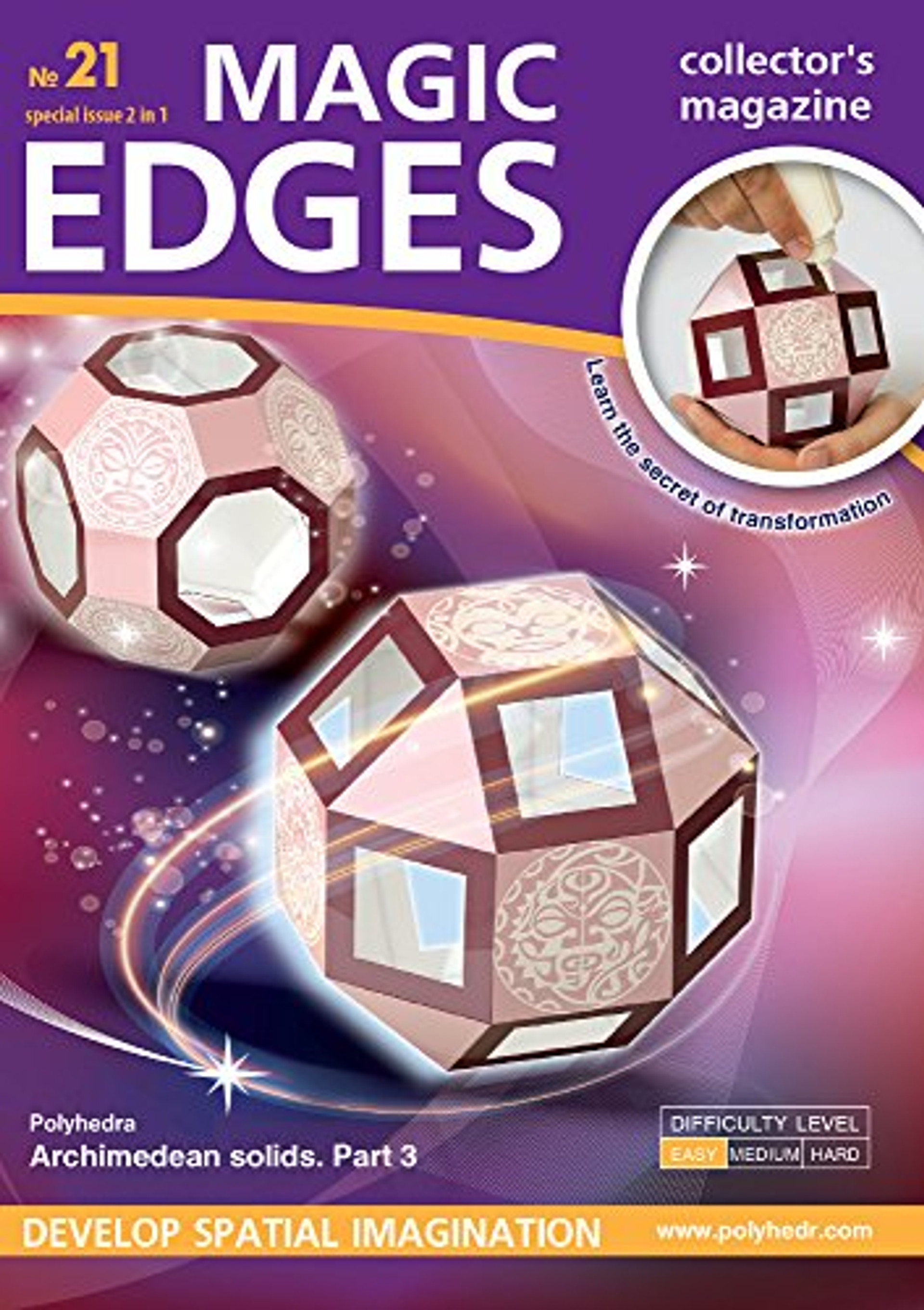 Magic Edges Polyhedra 3d Paper Model Kit Issue 21 Semiregular Polyhedra Archimedean Solids Magic Edges Polyhedra 3d Paper Model Kit Issue 21 Semiregular Polyhedra Archimedean Solids