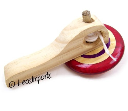 Leos Imports Mexican Trompo Pirinola Spinning Top with Shoelace