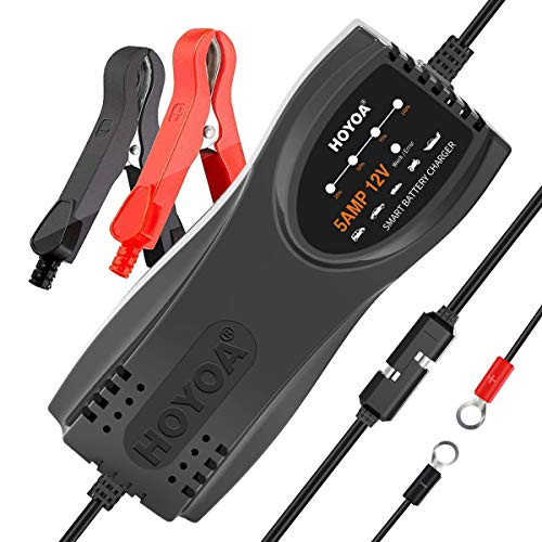 HOYOA 5 Amp Automatic Smart Charger 12V Battery Charger Car Battery