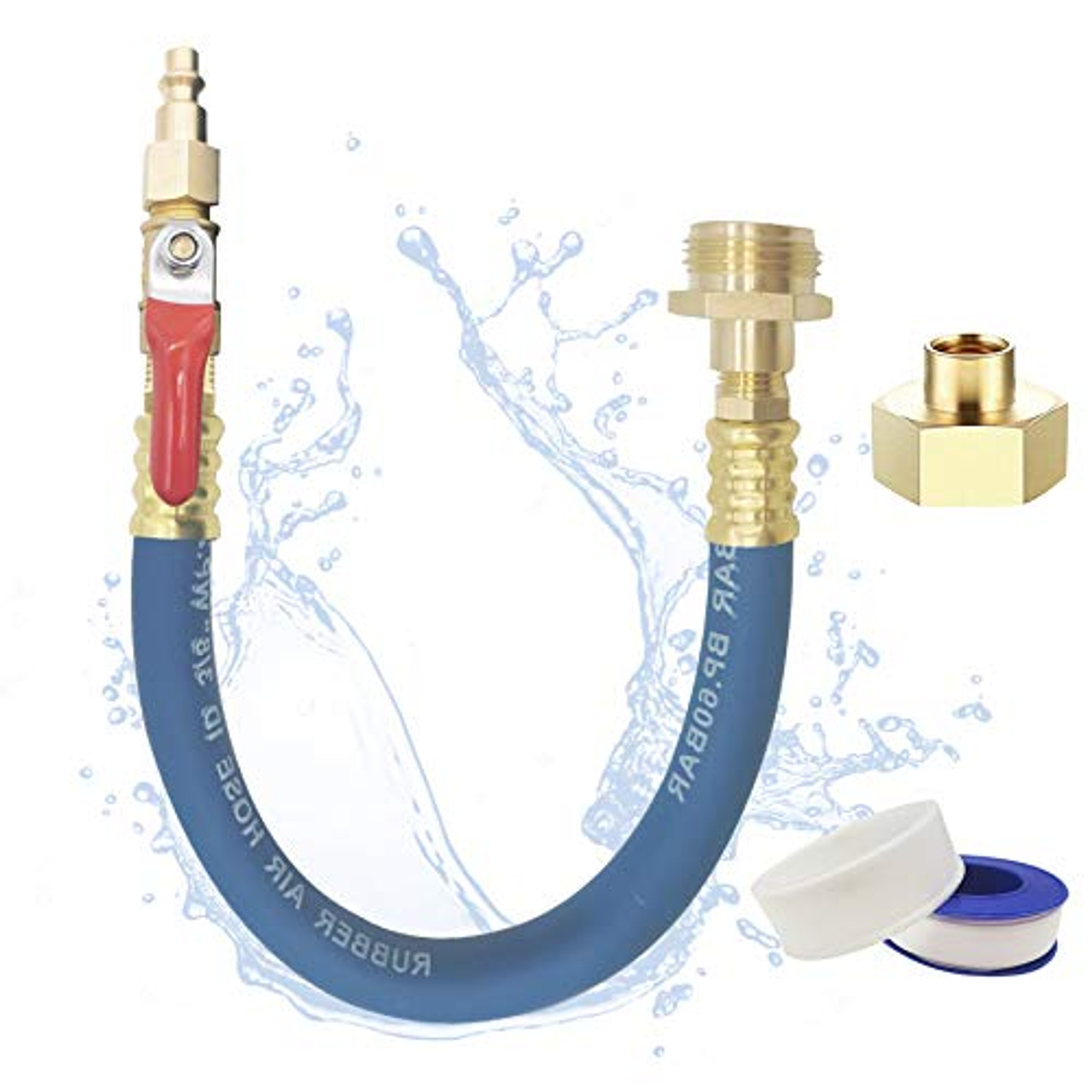 RV Winterizing Kit Sprinkler Blowout Adapter with Shut Off Valve Male