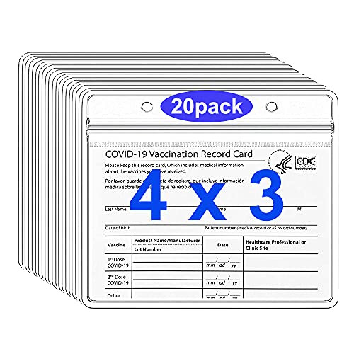 5 Pack Vaccine Card Protector Waterproof 3x4 Clear Plastic CDC Vaccine 
