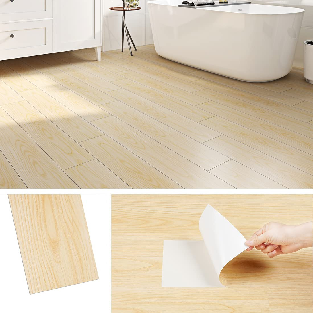 Art3d Peel and Stick Floor Tile Vinyl Wood Plank 12-Pack 18 Sq.Ft, Old ...