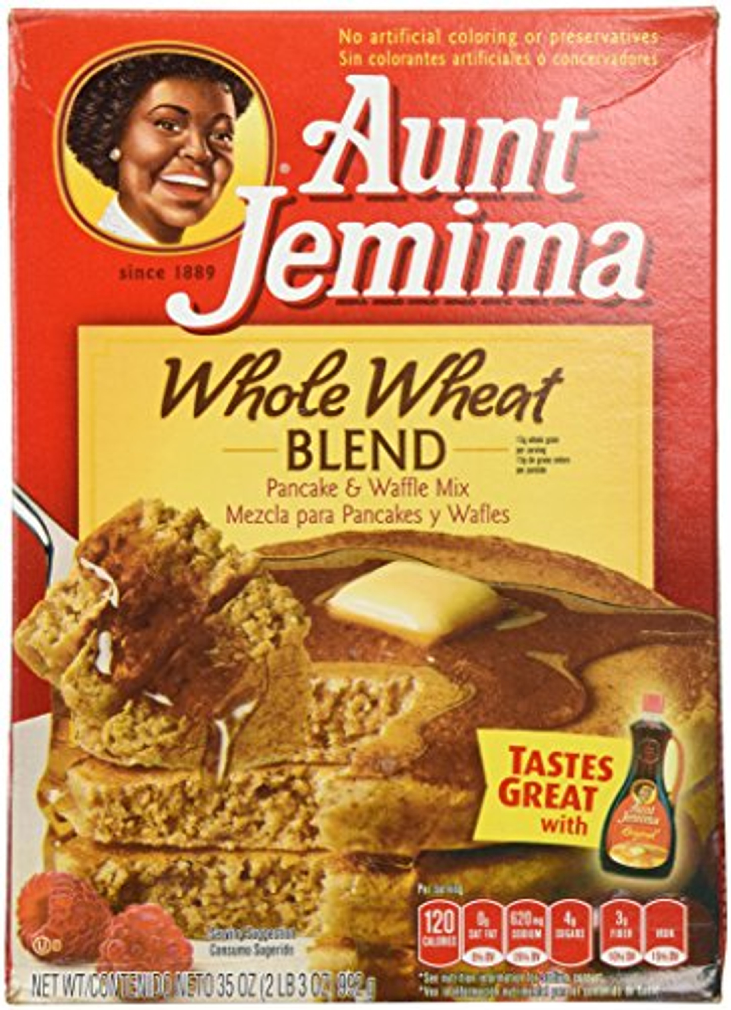Aunt Jemima Whole Wheat Blend Pancake Waffle Mix 35 Oz 1 box
