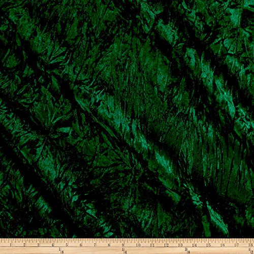 Plastex Fabrics 0545215 Alpine Crushed Velvet Emerald Fabric by The