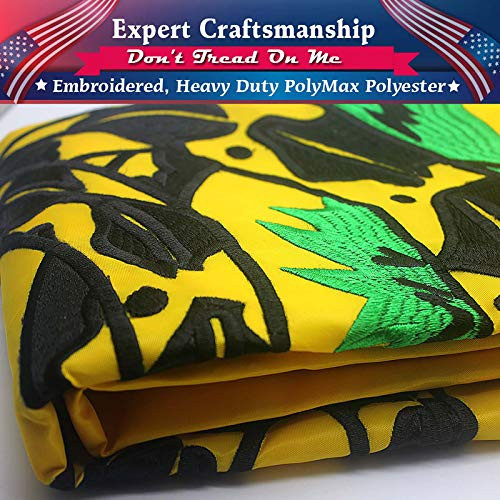 RamboN - Gadsden Flag 3x5 Feet Dont Tread on Me Gadsden Embroidered Flag 3x5 Feet Single Side 300D Quality Nylon