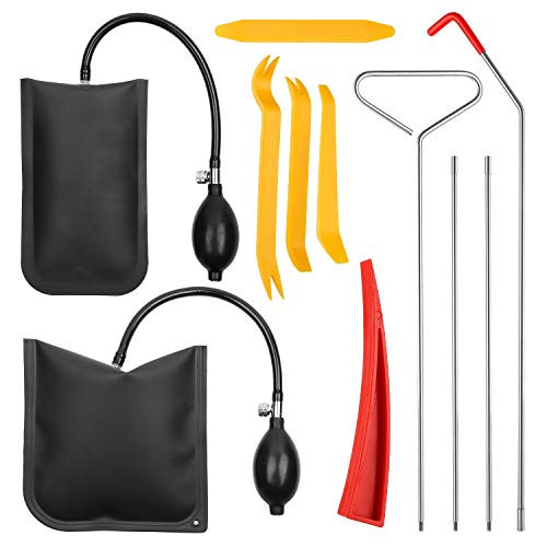 11pcs Essential Automotive Car Tool Kit with Air Wedge  Long Reach Grabber  Multifunctional Tool Set for Cars Trucks