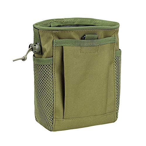 AMYIPO Tactical Molle Drawstring Magazine Dump Pouch  Military Adjustable Belt Utility Hip Holster Bag Outdoor MAG Pouch -Green-