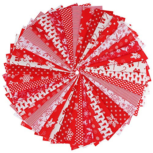 Christmas Cotton Fabric Bundles Sewing Square Patchwork Precut Fabric Scraps for DIY Christmas Stocking Tree Wreath Doll Dress Apron Quilt Coaster -10 Christmas Cotton Fabric Bundles Sewing Square Patchwork Precut Fabric Scraps for DIY Christmas Stocking Tree Wreath Doll Dress Apron Quilt Coaster -10