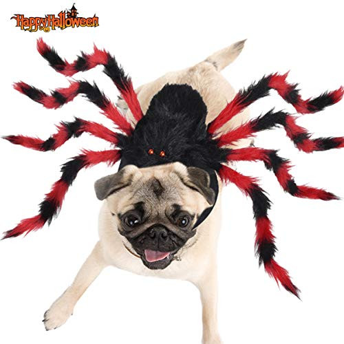 Yoochee Halloween Dog Spider Costumes - Pet Costume Spider Halloween Pet Cosplay Dog Cat Costumes Apparel for Medium Small Dogs Cats Outfit Dress Up A