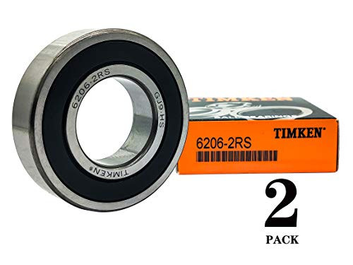 TIMKEN 6206-2RS 2 Pcs Double Rubber Seal Bearings 30x62x16mm Pre-Lubricated and Stable Performance and Cost Effective Deep Groove Ball Bearings TIMKEN 6206-2RS 2 Pcs Double Rubber Seal Bearings 30x62x16mm Pre-Lubricated and Stable Performance and Cost Effective Deep Groove Ball Bearings