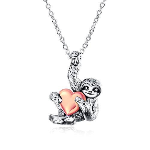 Sloth Gifts Sterling Silver Sloth Heart Necklace Cute Animal Pendant Necklace for Women Men Jewelry Gifts Sloth Gifts Sterling Silver Sloth Heart Necklace Cute Animal Pendant Necklace for Women Men Jewelry Gifts