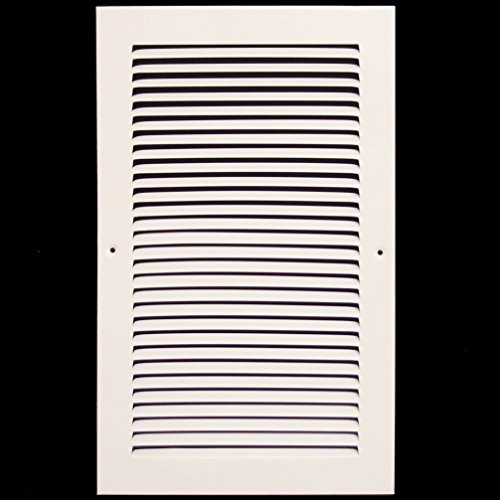 8"w X 16"h Steel Return Air Grilles - Sidewall and Ceiling - HVAC DUCT COVER - White [Outer Dimensions: 9.75"w X 17.75"h]