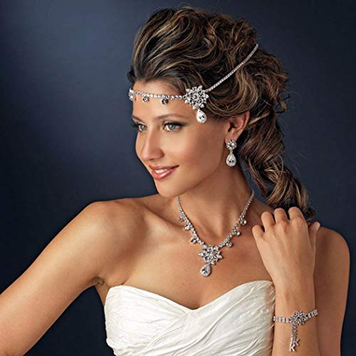 Catery Bride Wedding Headbands Jewelry Flower Crystal Hair Chain Boho Wedding Headpiece Head Chain Spring Summer Christmas Head Chain Silver Hair Jewe Catery Bride Wedding Headbands Jewelry Flower Crystal Hair Chain Boho Wedding Headpiece Head Chain Spring Summer Christmas Head Chain Silver Hair Jewe