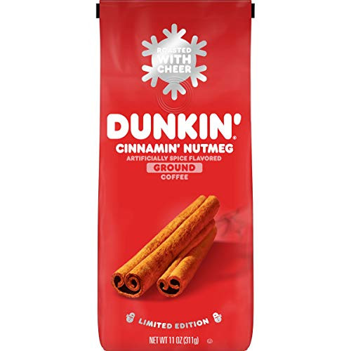 Dunkin Cinnamin Nutmeg Flavored Ground Coffee  11 Ounces -Pack of 6-