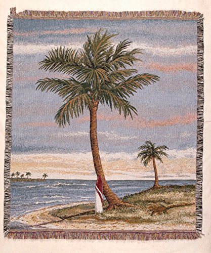 Simply Home Tropical Palm Tapestry Throw Blanket