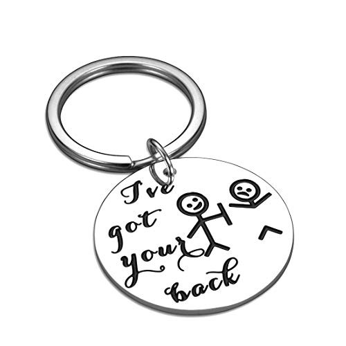 Funny Best Friend Keychain Gifts for Women Him Friend BFF Sister Brother Companion Bestie Daughter Son Ive Got Your Back Stick Figures Birthday Chris