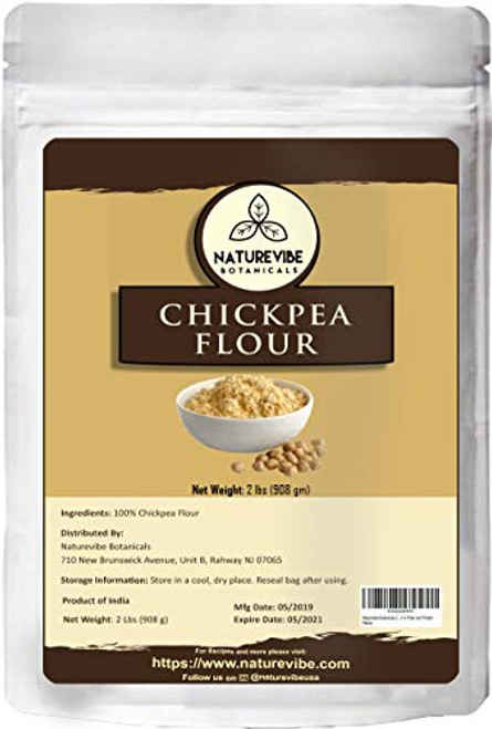 Naturevibe Botanicals Chickpea Flour 2Lb - Gluten Free and Non GMO - Rich in Fiber and Protein -Packaging may Vary- Naturevibe Botanicals Chickpea Flour 2Lb - Gluten Free and Non GMO - Rich in Fiber and Protein -Packaging may Vary-