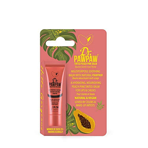 Dr  Pawpaw - Original Clear Balm  Multi-Purpose  No Fragrance Balm  for Lips  Skin  Hair  Cuticles  Nails  and Beauty Finishing -10 ml- -Peach Pink  1