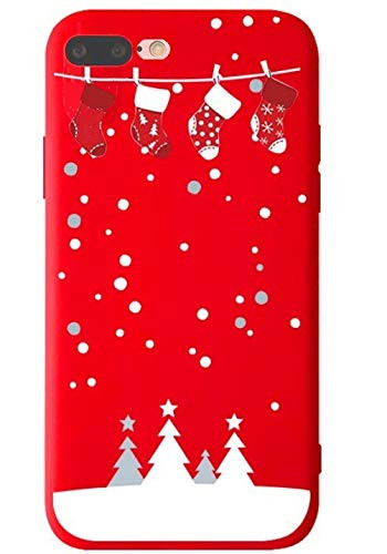 BLLQ for iPhone 8 Plus Cover Case-iPhone 7 Plus Case  Christmas Design Cute Soft Silicone Slim Fit Protect Case for iPhone 8 Plus 5 5 inch and iPhone