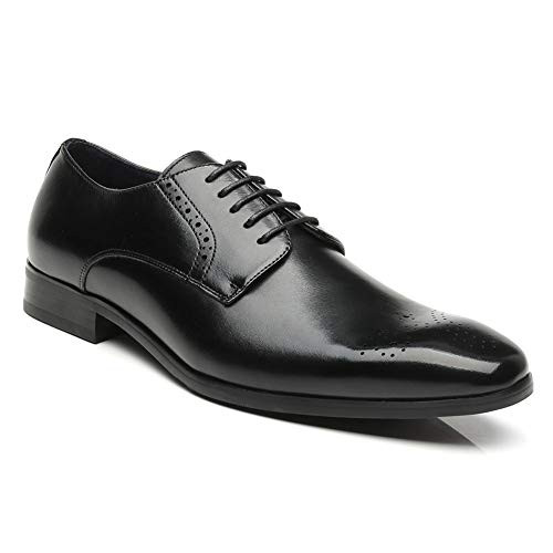 Brogue Oxford Dress Shoes for Men - Genuine Leather Business Derbies Shoes Men  Wingtip Shoes Suit for Formal or Casual ABEL001-BLACK-10 5