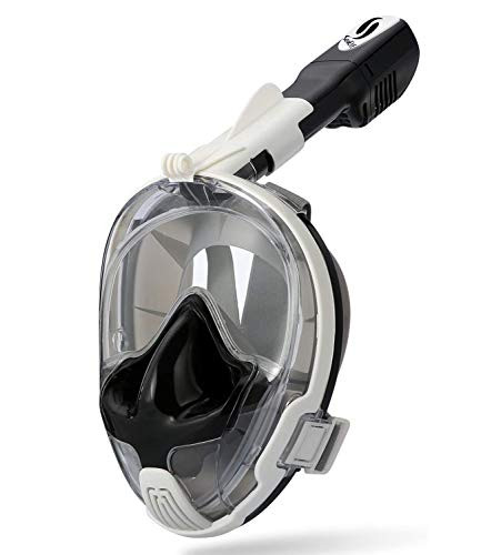 Easy Breathe Snorkel Mask Full Face with Detachable Breathing Tube 180 Panoramic View Diving Mask Set