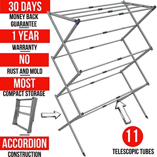 Clothes Drying Rack - Drying Rack - Laundry Drying Rack - Laundry Hanger - Baby Clothes Drying Rack - Folding Drying Rack - Portable Drying Rack - Accordion Drying Rack - Air Expandable Drying Rack