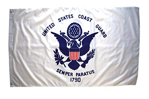 High Supply 3x5 Coast Guard Flag with Double Stitched Edges 100 Polyester Fabric and Two Brass Grommets Coast Guard Flag 3x5 Foot USCG Flag 3x5 High Supply 3x5 Coast Guard Flag with Double Stitched Edges 100 Polyester Fabric and Two Brass Grommets Coast Guard Flag 3x5 Foot USCG Flag 3x5