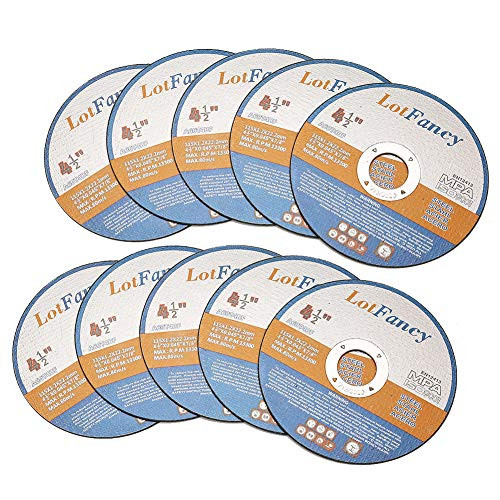 LotFancy 4-1-2 Cut off Wheels for Metal  10PCS Angle Grinder Cutting Wheels  Metal and Stainless Steel Cutting Discs  7-8 Arbor