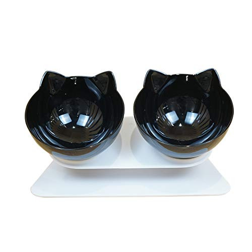 Laifug Elevated Double Cat Bowl Pet Feeding Bowl - Raised The Bottom for Cats and Small Dogs Laifug Elevated Double Cat Bowl Pet Feeding Bowl - Raised The Bottom for Cats and Small Dogs