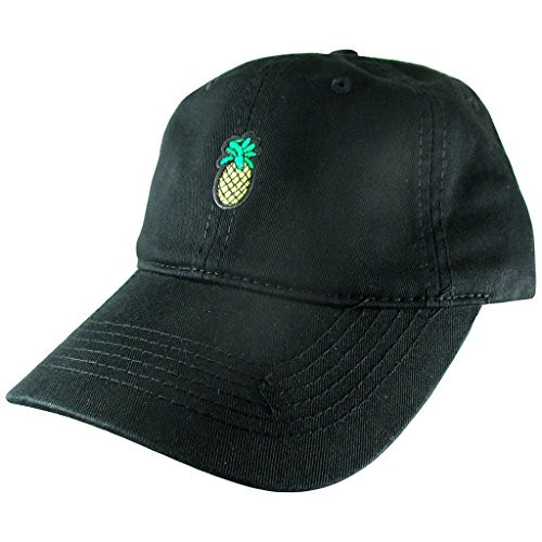 AffinityAddOns Pineapple Dad Hat, Black Baseball Cap, Embroidered Patch