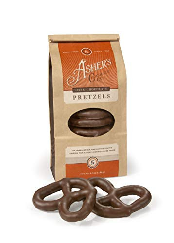 Ashers Chocolate  Chocolate Covered Pretzels  Gourmet Sweet and Salty Candy  Small Batches of Kosher Chocolate  Family Owned Since 1892  -6 5oz  Dark