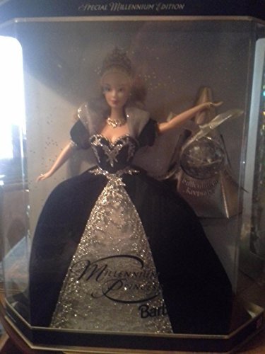 Holiday Barbie Special Edition Millennium Princess Mattel Year 1999 2000 with Swirl Background Inside Box