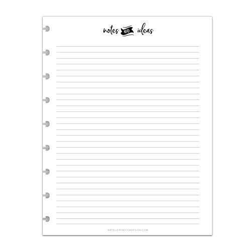 BetterNote Notes Pages for 9 Disc Notebook like the Happy Planner  Fits 9-Disc Full Size Notebook  Whimsy -Notebook Not Included-