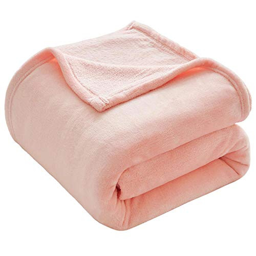 VEEYOO Flannel Fleece Blanket King Size - Pink Throw Blankets for Bed Super Soft Plush Couch Blankets and Throws Fuzzy Lightweight Microfiber Blanket