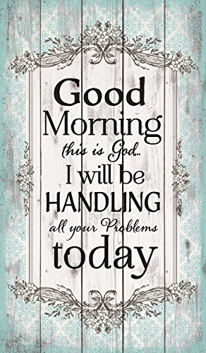 Good Morning this is God...Green Floral Design 24 x 14 Wood Pallet Wall Art Sign Plaque