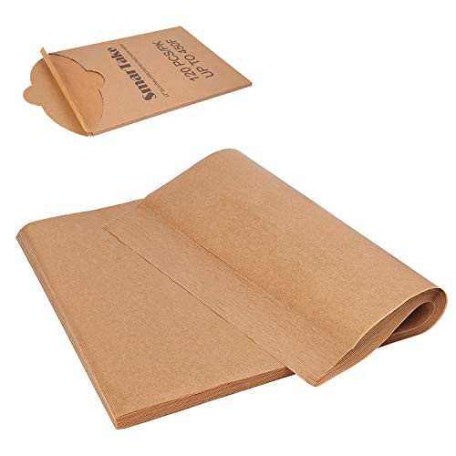 SMARTAKE 120 Pcs Unbleached Parchment Paper Baking Sheets  12×16 Inches Non-Stick Precut Baking Parchment  Suitable for Baking Grilling Air Fryer Stea