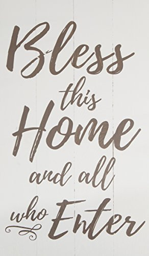 Bless This Home All Who Enter Whitewash 14 x 24 Wood Pallet Wall Plaque Sign