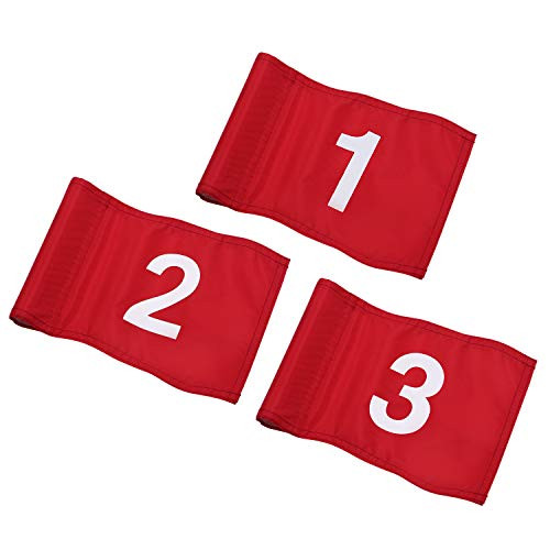 KINGTOP Numbered Golf Flag with Tube Inserted  All 8 L x 6  Putting Green Flags for Yard  420D Nylon Mini Pin Flags
