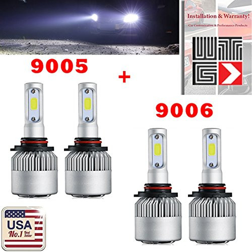 VITO Combo 9005 HB3 + 9006 HB4 240W 24000LM Super Bright White 6500K CREE LED Kit Headlight Lamp Light Bulbs High & Low Beam (Contain 4 LED Bulbs)