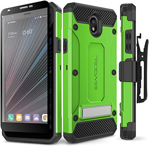 Evocel LG Escape Plus Case Explorer Series Pro with Glass Screen Protector and Belt Clip Holster for LG Escape Plus  Tribute Royal  K30 -2019-  Arena