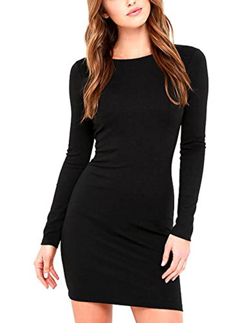 LYKSAW Queen M Womens Sexy Bodycon Dress Knitting Casual Club Party Slim Short Mini Dress -Black XL- LYKSAW Queen M Womens Sexy Bodycon Dress Knitting Casual Club Party Slim Short Mini Dress -Black XL-